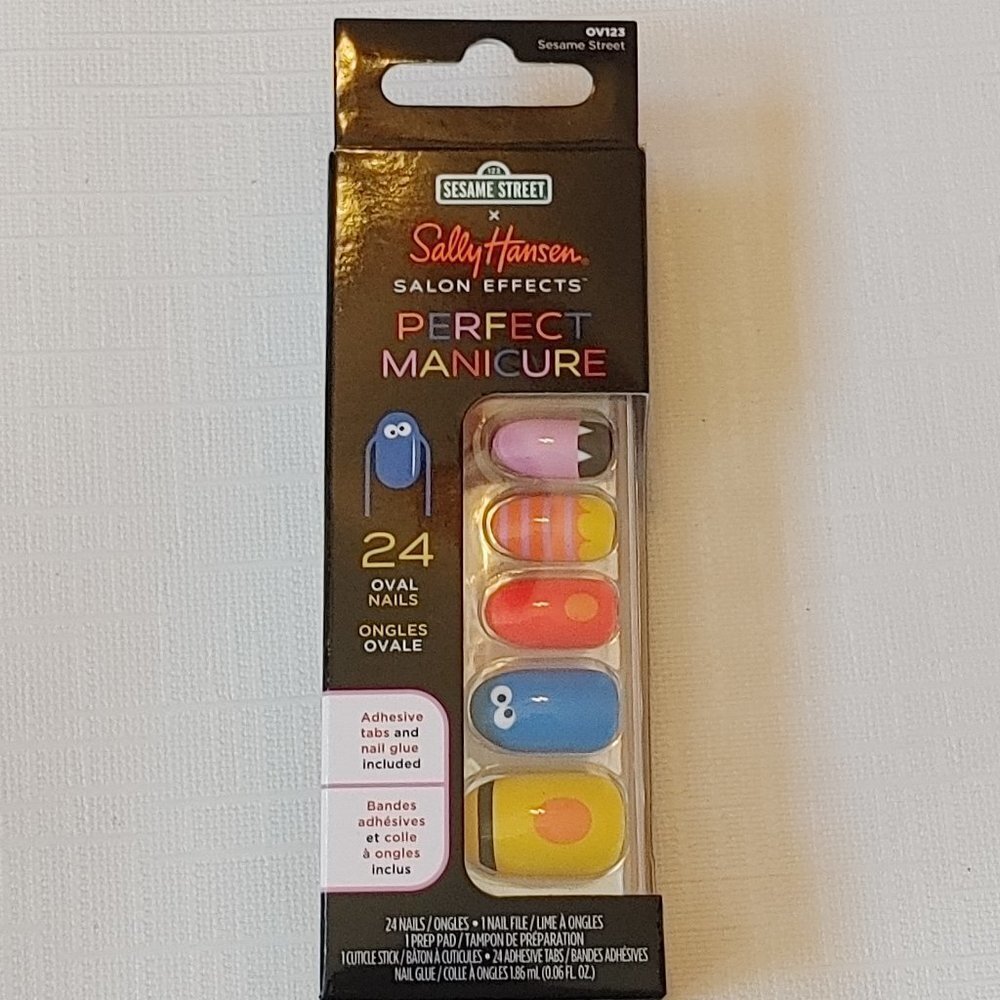 Sesame Street X Sally Hansen PERFECT MANICURE Press On Nails 24 Oval Nai…
